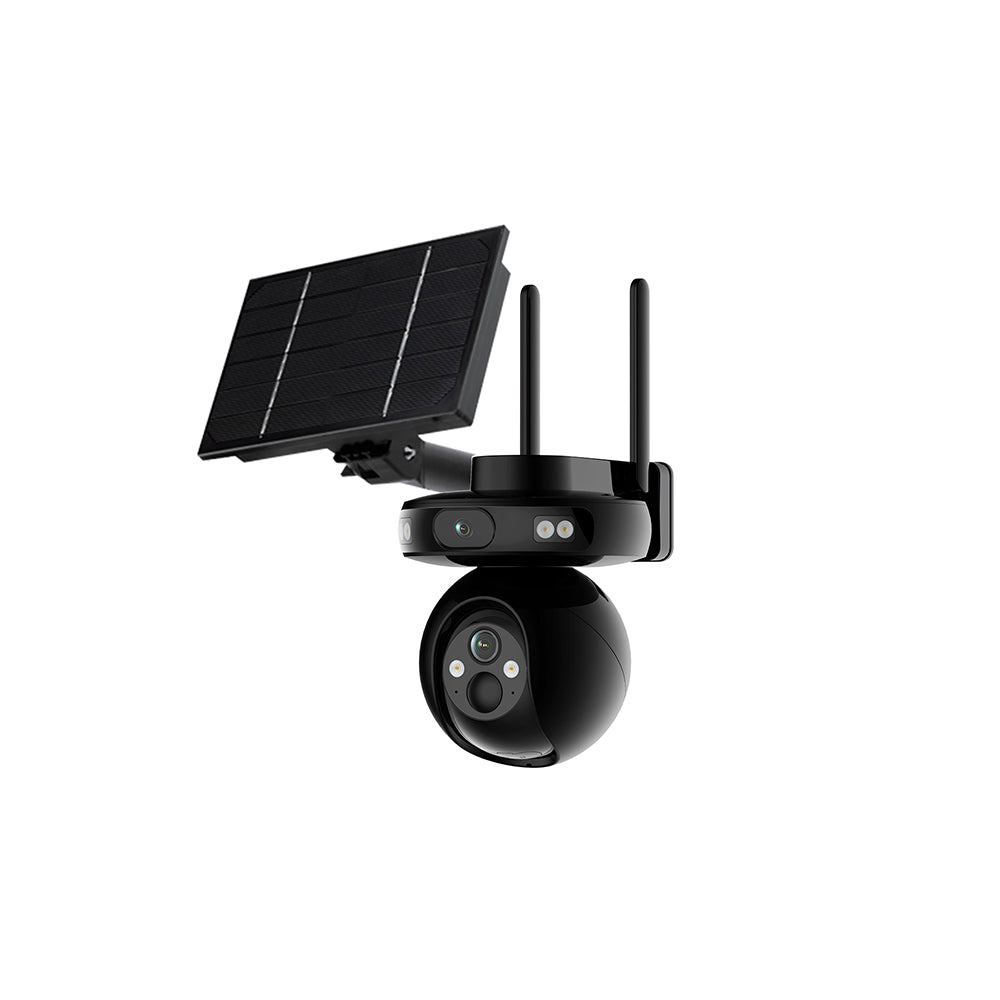 ZRS2-4G  400W HD pixels, intelligent detection, sound and picture synchronization, two-way intercom, IP65 waterproof rating, standard 5W solar panel, 4 lithium batteries, solar security camera