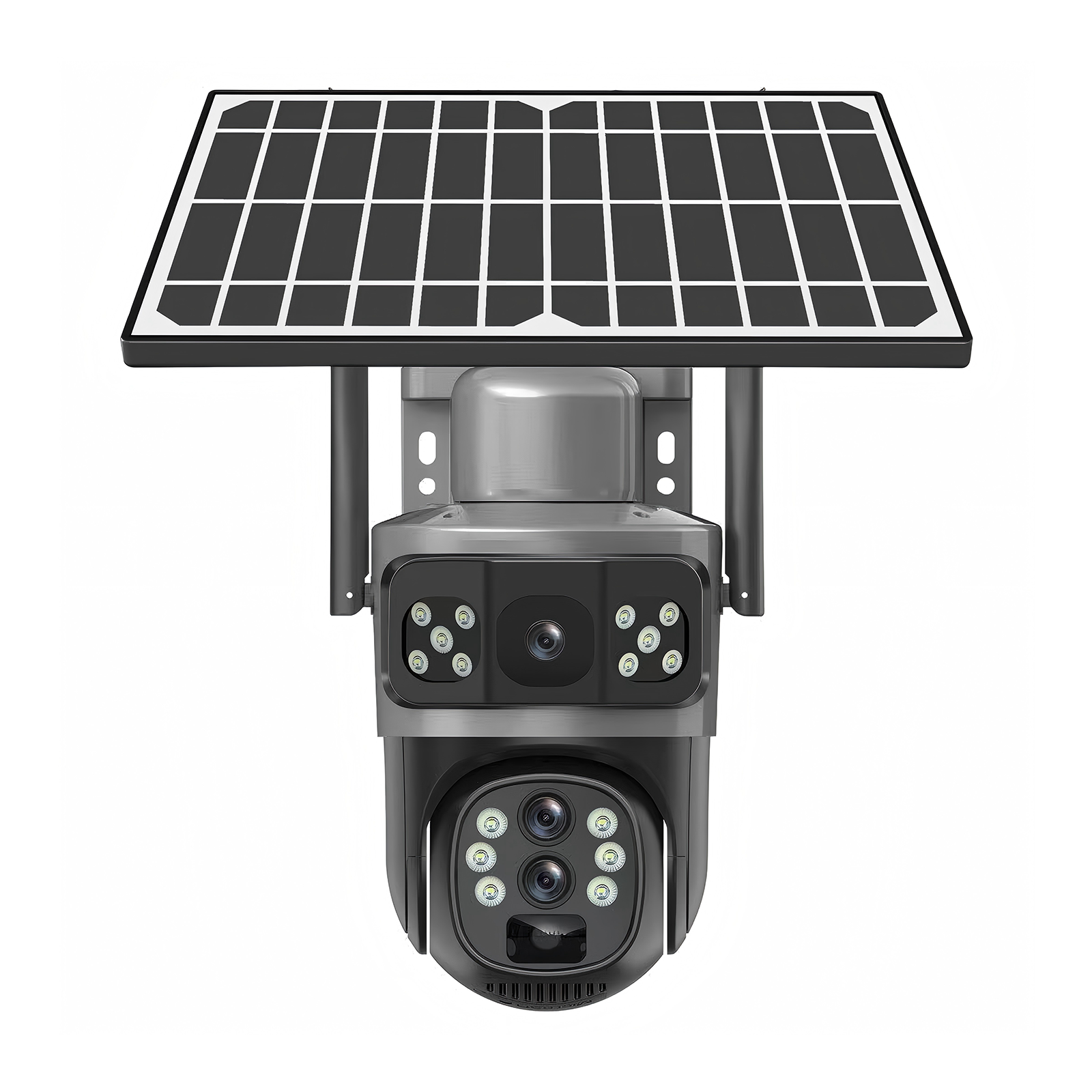 HSS001 4MP, 2.5 inch dome with dual lights, video recording, remote viewing, two-way audio, alarm push, support wifi and AP hotspot, outdoor solar security camera